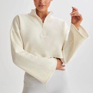 MESHKI Cropped Bell Sleeves Sweatshirt Size Small